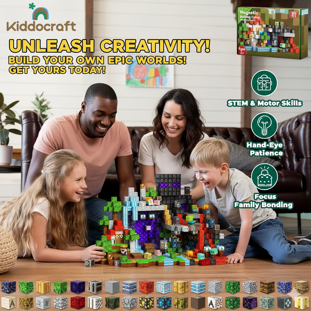 Magnetiska Byggklossar - Pixelblock Leksak för Kreativa Barn