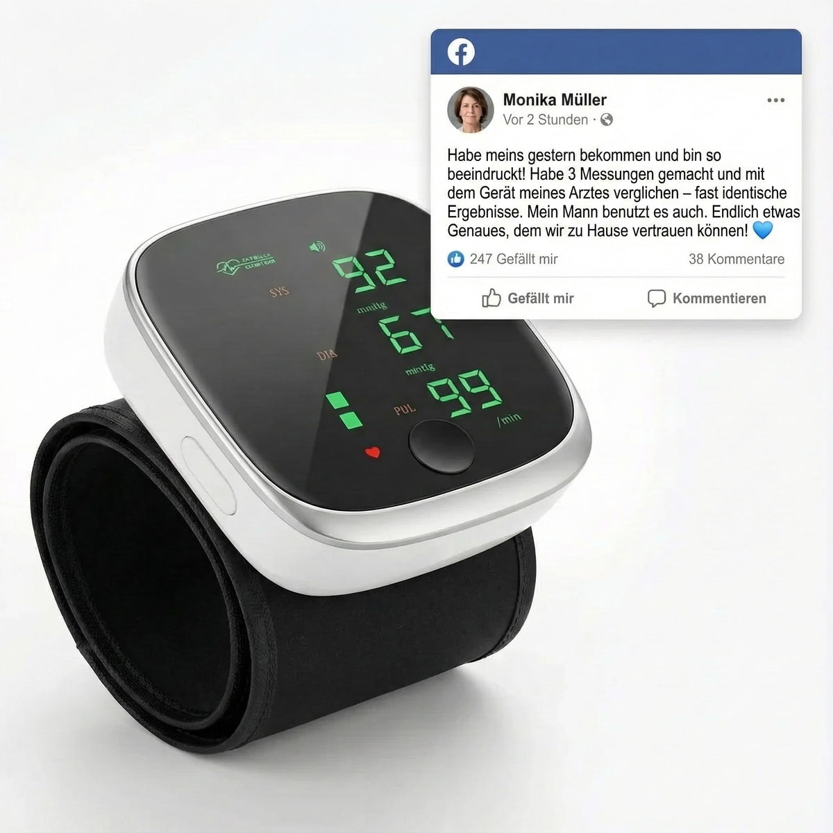 Vitalpuls Pro 2.0 mit App, Speicher & Arrhythmie-Erkennung