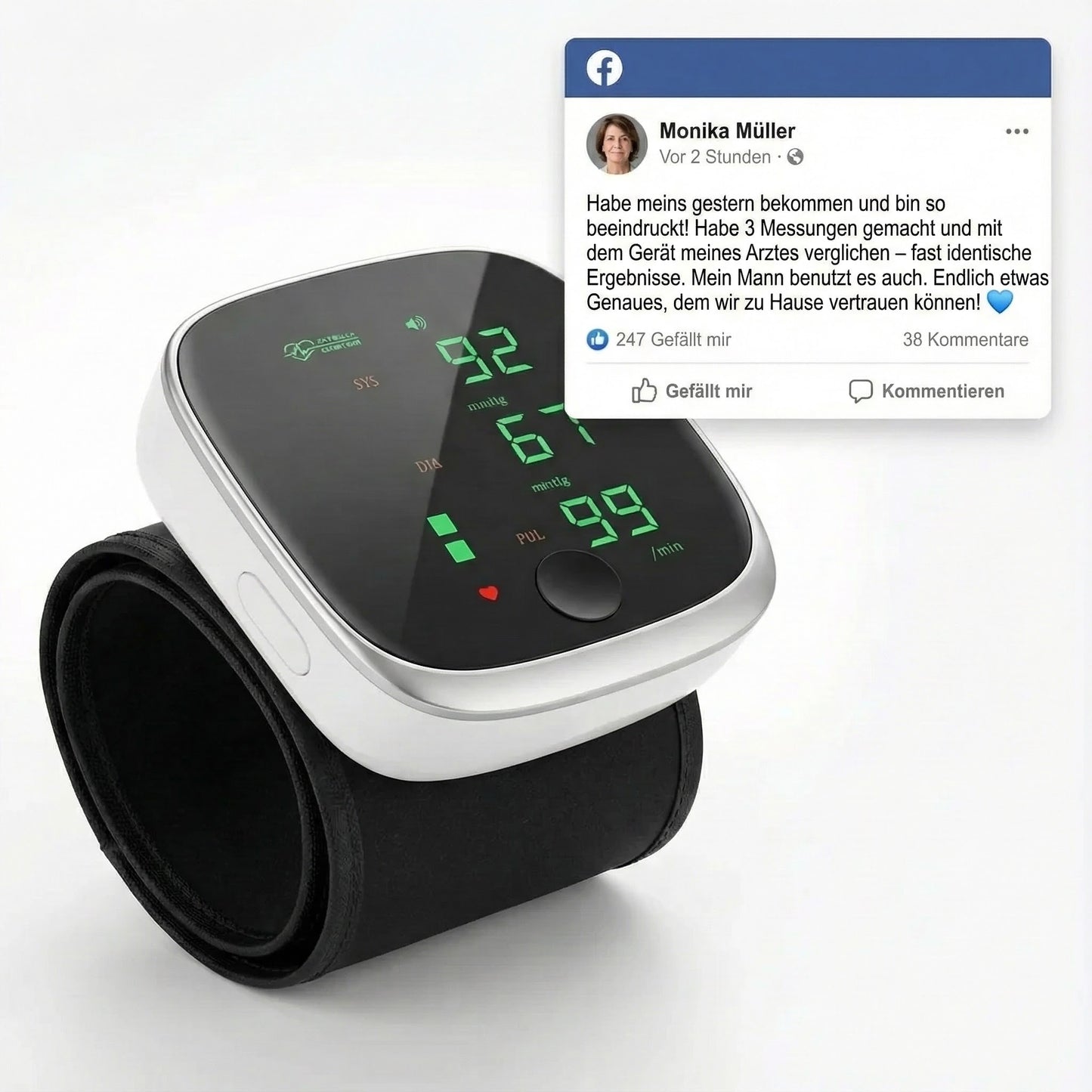 Vitalpuls Pro 2.0 mit App, Speicher & Arrhythmie-Erkennung